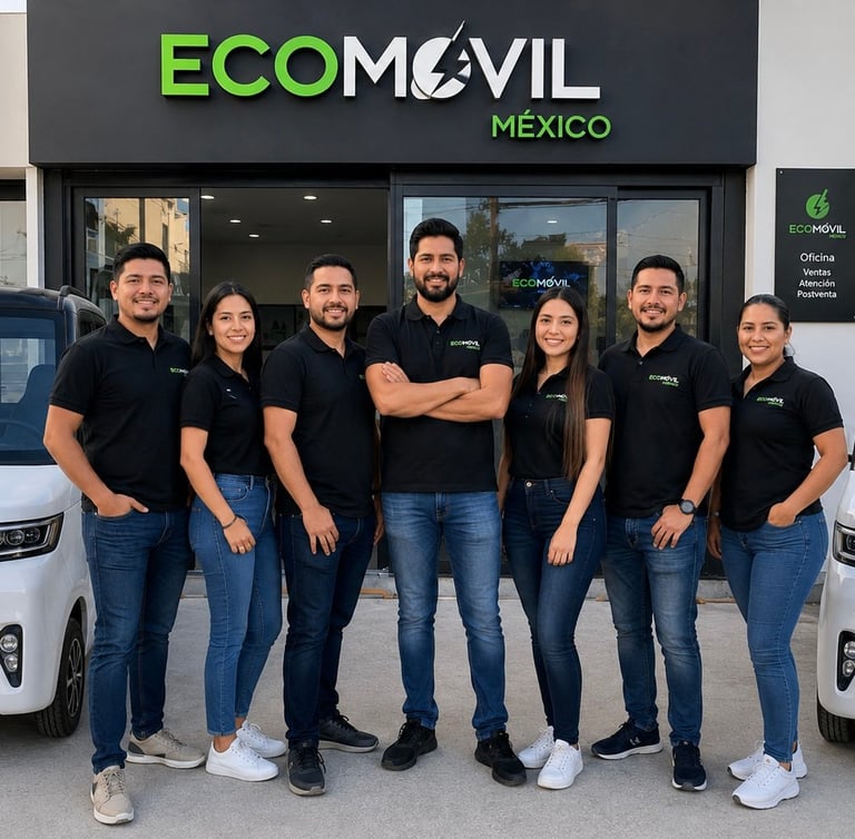 Equipo de ECOMÓVIL MÉXICO en su sucursal